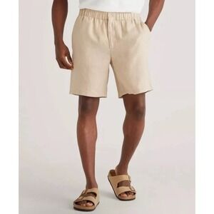 Quince Men's‎ 100% European Linen Shorts Driftwood Tan XXL Drawstring Beach NWOT